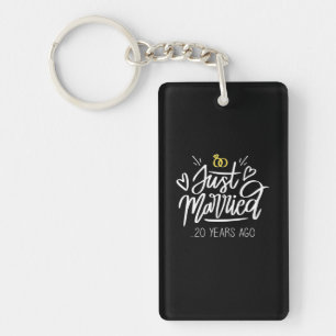 20th Wedding Anniversary Keychain