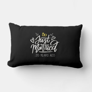 20th Wedding Anniversary Lumbar Pillow