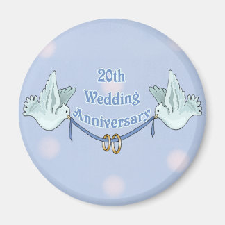 20th Wedding Anniversary Magnet