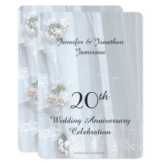 20th Wedding Anniversary Party, Vintage Lace Invitation