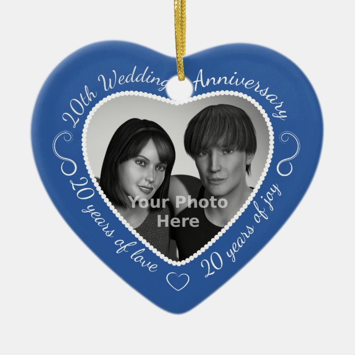 20th Wedding Anniversary Photo Ornaments