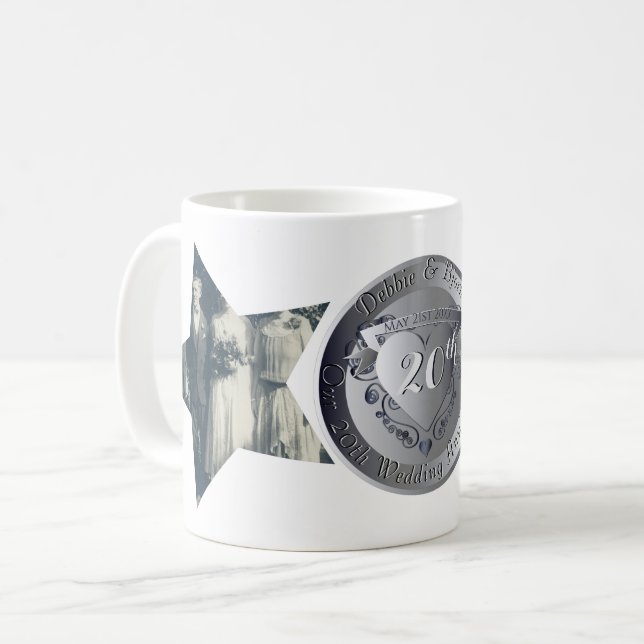20th Wedding Anniversary Platinum 2 Star Photos  Coffee Mug (Front Left)