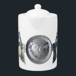 20th Wedding Anniversary Platinum 2 Star Photos  Teapot<br><div class="desc">Everyone deserves a heart emblem to mark their milestones and for your 20th wedding anniversary is no different accept you've reached a platinum two decades! So, I've designed a metal-like medallion and star frames for just that. I'm also available for any customization or custom illustration made just for you. Please...</div>