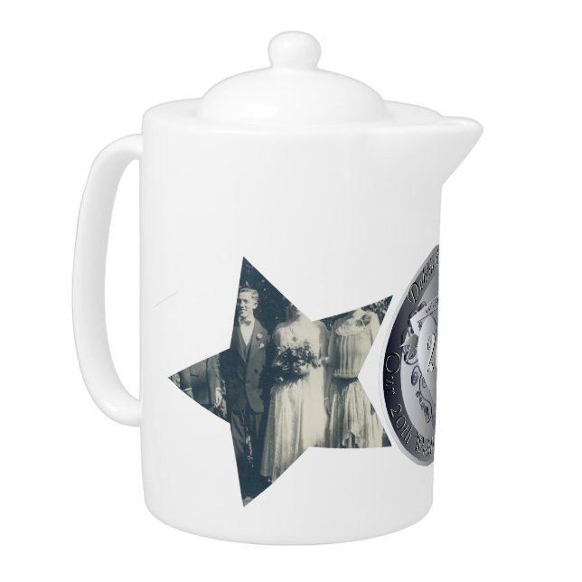 20th Wedding Anniversary Platinum 2 Star Photos  Teapot (Left)