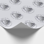 20th Wedding Anniversary Platinum Heart Emblem Wrapping Paper<br><div class="desc">There's something satisfying in having an emblem that marks your milestones and my heart emblem is made all the more complete with your names,  date and special anniversary event in medallion typography.</div>