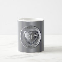 20th Wedding Anniversary Platinum Heart Medallion