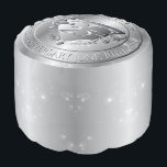 20th Wedding Anniversary Platinum Pouf<br><div class="desc">Alas, a gorgeous pouf for HER to honor their 20th wedding anniversary with a heart emblem and medallion text, how special is that?! Grey and platinum-like course rose graphics with my Faberge inspired rose heart pattern. If you wish for any customization or illustration made just for you, just message me...</div>