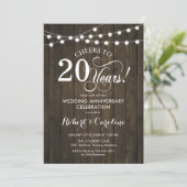 20th Wedding Anniversary - Rustic Wood Invitation (Standing Front)
