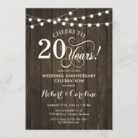 20th Wedding Anniversary - Rustic Wood