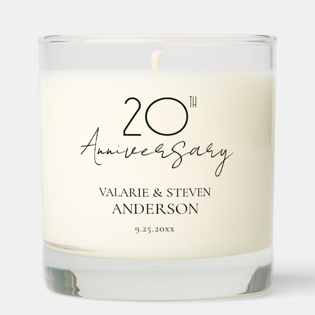 20th Wedding Anniversary Scented Jar Candle (Front)