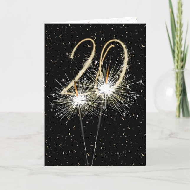 20th wedding anniversary sparklers card (Front)