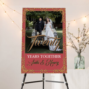 20th Wedding Anniversary Welcome Sign