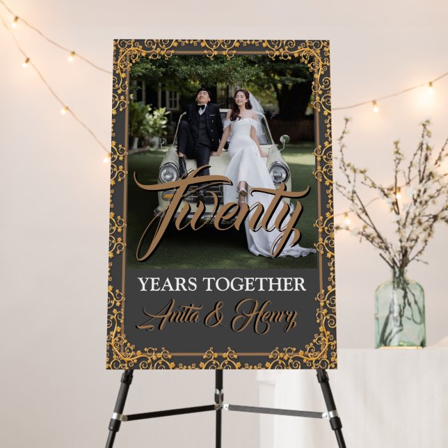20th Wedding Anniversary Welcome Sign (In Situ (Stand))