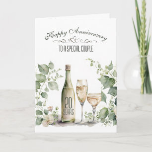 20th Wedding Anniversary Wine and Ivy Card
