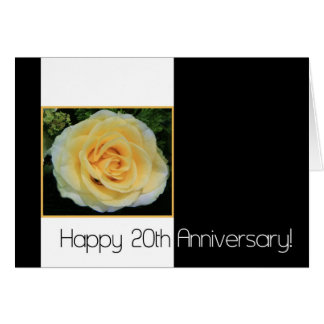 20th Wedding Anniversary - Yellow Rose Card