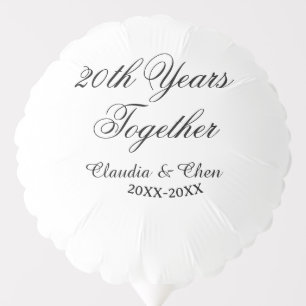 20th Years together anniversary name date year sim Balloon