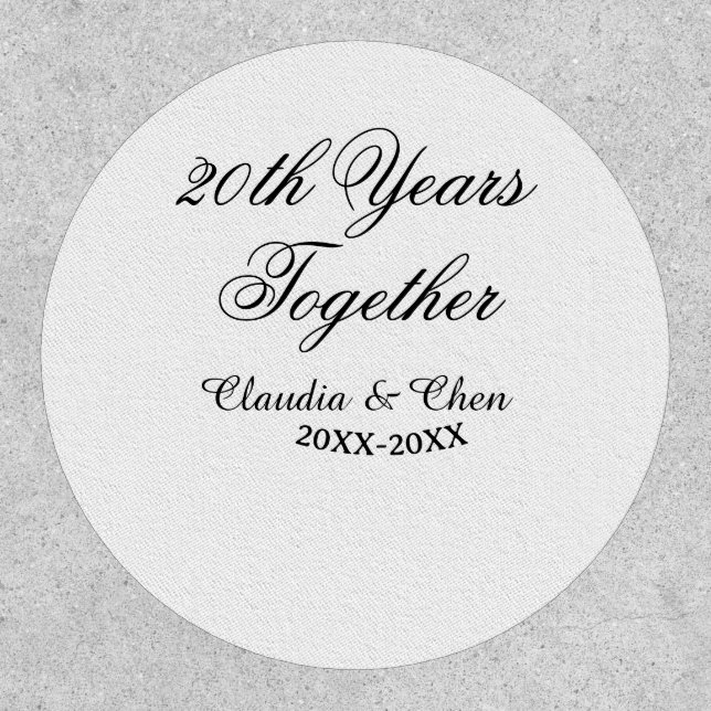 20th Years together anniversary name date year sim Patch (Front)