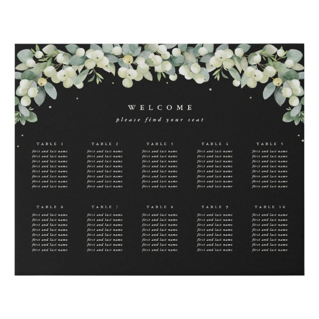 20x16" 10 Tables of 8 Seating Chart  Faux Canvas Print (Front)