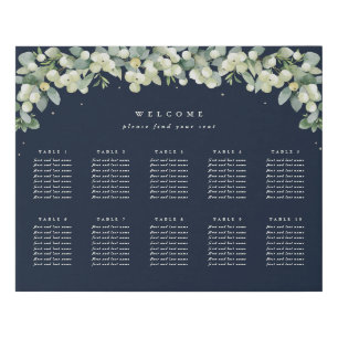 20x16" 10 Tables of 8 Seating Chart Faux Canvas Print