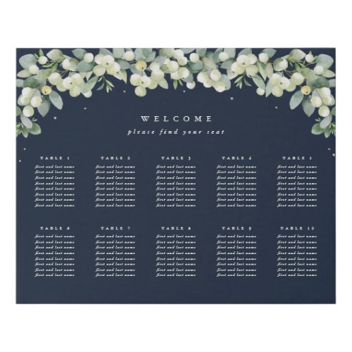 20x16 10 Tables of 8 Seating Chart  Faux Canvas Print