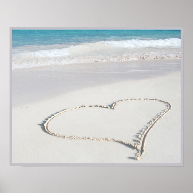 20x16 Heart on the Beach Wall Art (Front)