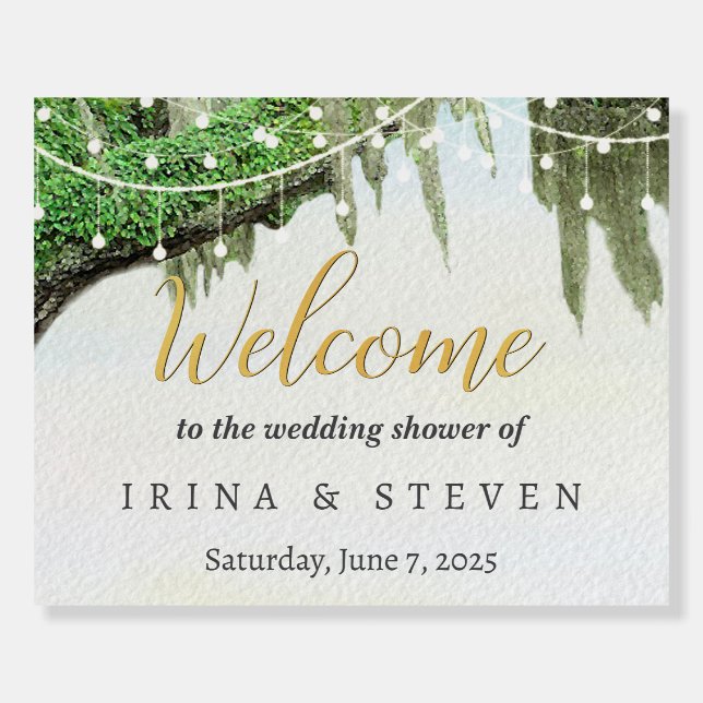 20x16 Welcome Sign, Wedding Shower Welcome Sign (Front)