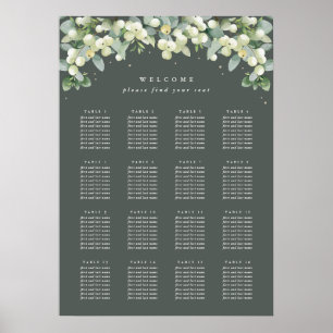 20x28" 16 Tables of 8 Wedding Seating Chart Poster