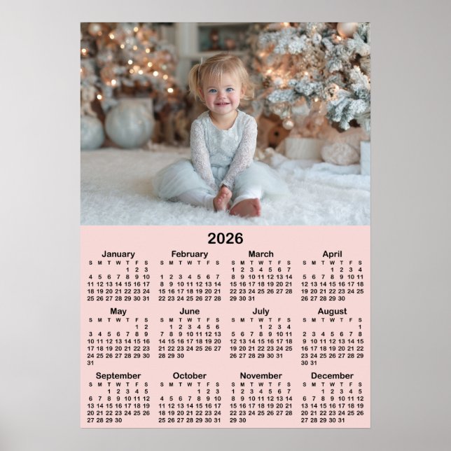 20x28 Photo Blush 2026 Calendar Poster (Front)