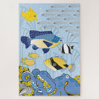 20x30 Art Deco Ocean Puzzle for Colorblind People