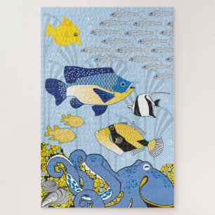 20x30 Art Deco Ocean Puzzle for Colorblind People