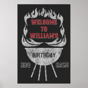 20x30 BBQ Birthday Party Welcome Sign & Poster