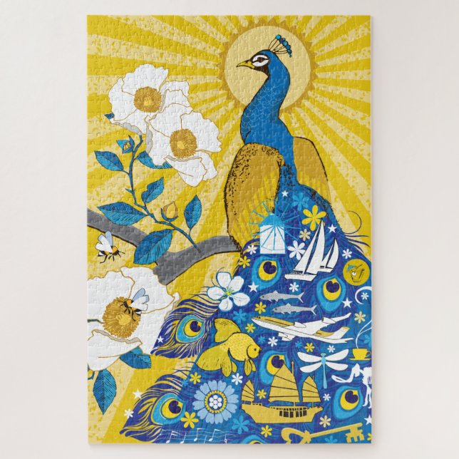 20x30 Peacock Puzzle for Colorblind People (Vertical)