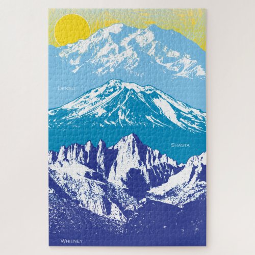 20x30 West USA Peaks Puzzle for Colorblind People