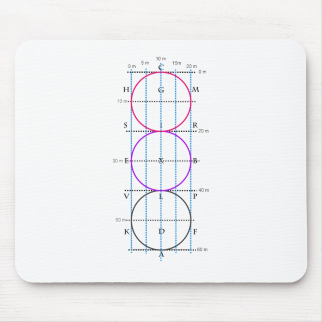 20x60m Dressage Court **Circles** Mouse Pad (Front)