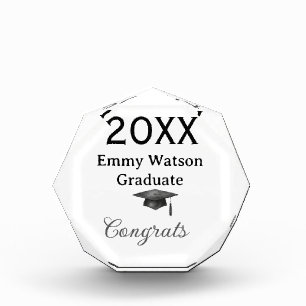20XX bold letter congrats graduation name heart si Acrylic Award