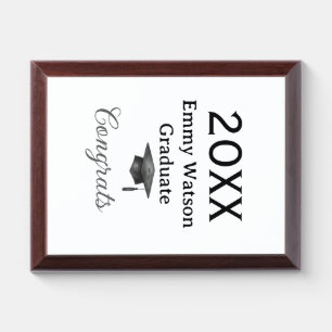 20XX bold letter congrats graduation name heart si Award Plaque