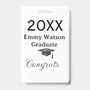 20XX bold letter congrats graduation name heart si Badge