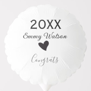 20XX bold letter congrats graduation name heart si Balloon