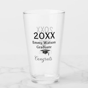 20XX bold letter congrats graduation name heart si Glass