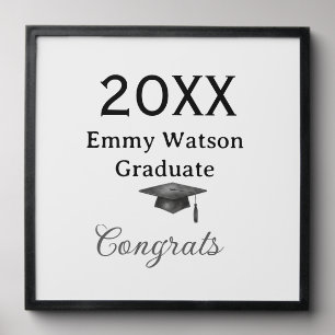 20XX bold letter congrats graduation name heart si Peel And Stick Photo Tile