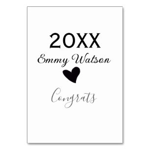 20XX bold letter congrats graduation name heart si Table Number
