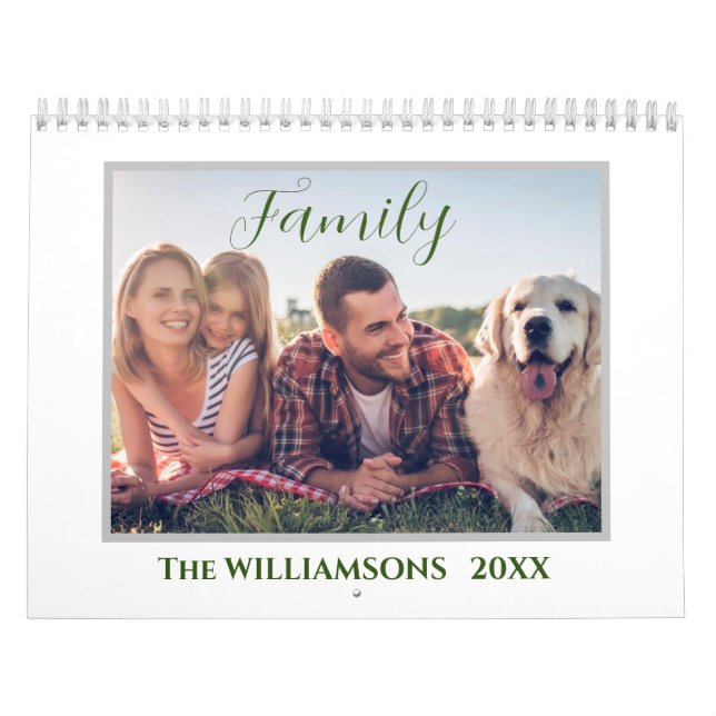 20XX CIY Family Photo Editable Wall  Calendar (Cover)