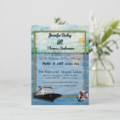 20XX Cruise Ship Watercolor  Wedding Invitation (Standing Front)