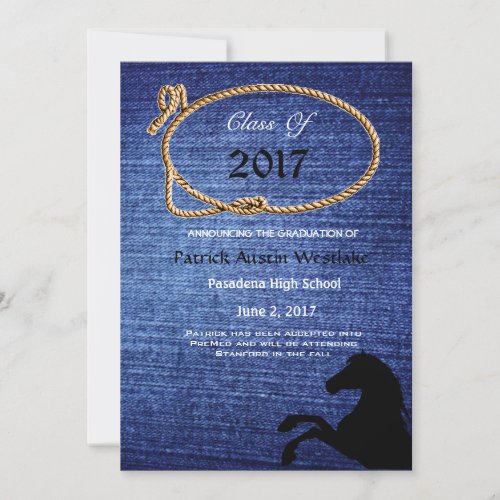 20XX Denim Rodeo Style Graduation Announcement