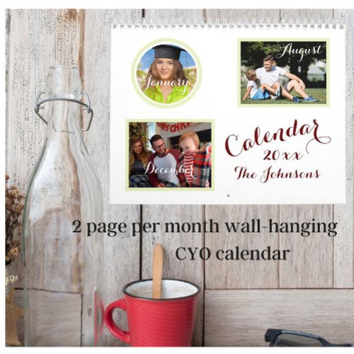 20XX Family Photo Personalized Unique Monthly Calendar