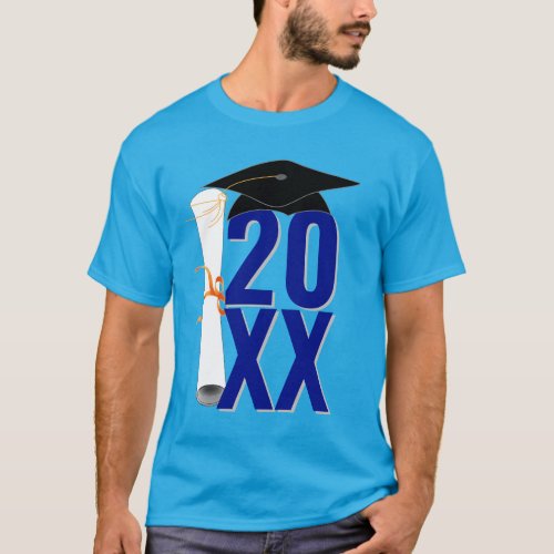 20XX Grad Cap and Diploma Graduation T_Shirt