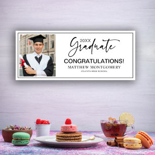 20XX Graduate Congratulations Script Photo Banner