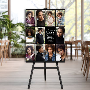 20XX Graduate Multi-Photo Black and White Foam Board