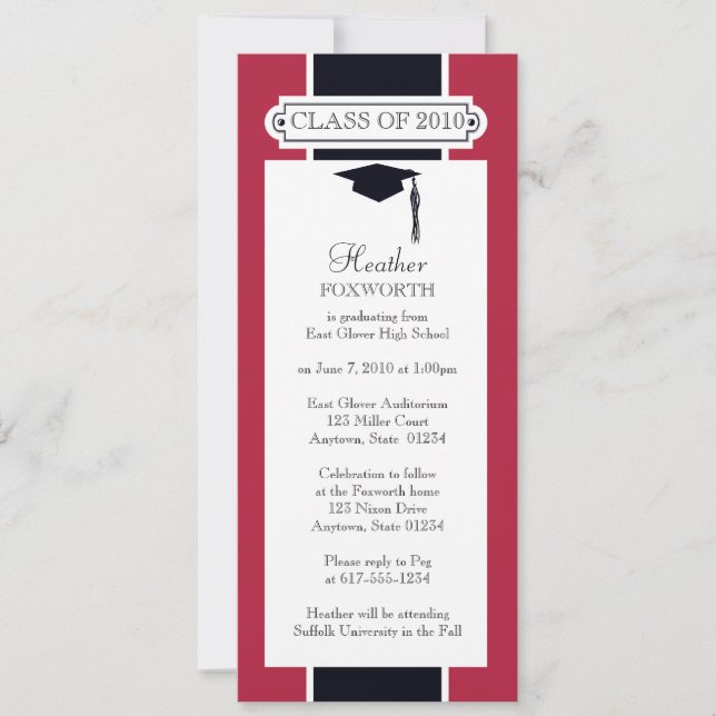 20xx Graduation Invitation - Personalize (Front)