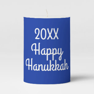 20XX Happy Hanukkah Pillar Candle